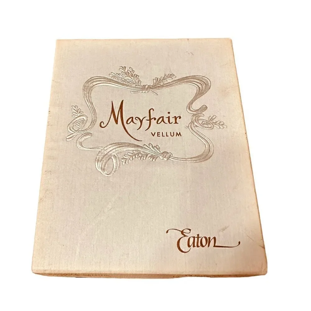 Vintage Mayfair Cream Vellum Notecards & Envelopes NIB